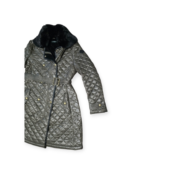 Lauren Ralph Lauren Quilted Puffer Coat In Hunter Green - Picture 2 of 7